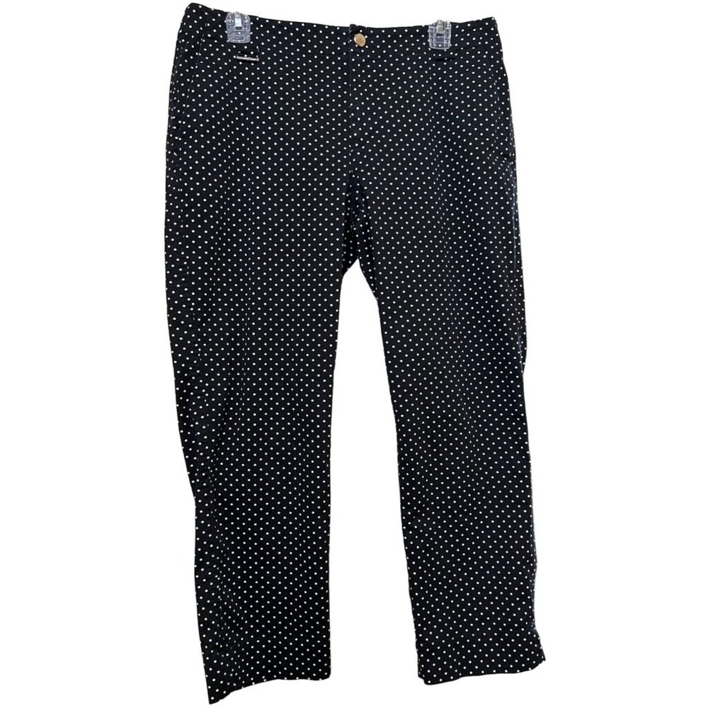 L-RL Lauren Active Ralph Lauren Brand Ankle Crop Pants Polka Dot Women's Size 10